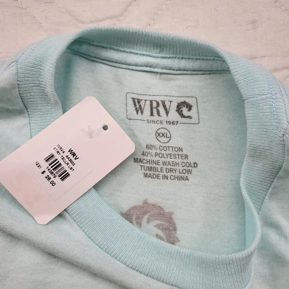WRV Wave Riding Vehicles Vintage sky blue long sleeve T shirt Size XXL nwt - Picture 4 of 5